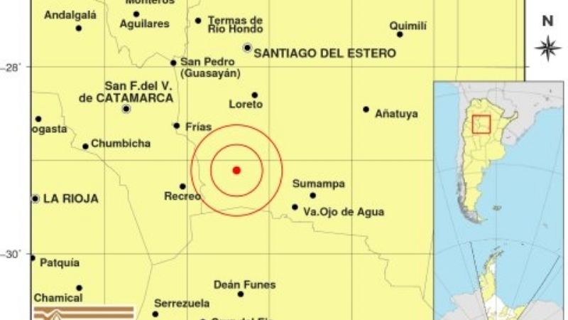 Temblor en Santiago se sintió en el sur catamarqueño