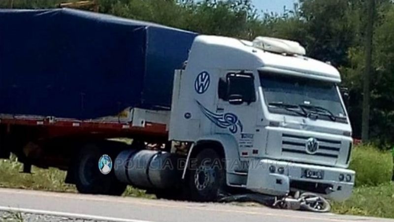Camión arrolló a una moto en Ruta Nacional N°38