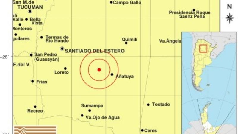 Fuerte temblor en Santiago del Estero se sintió en Catamarca