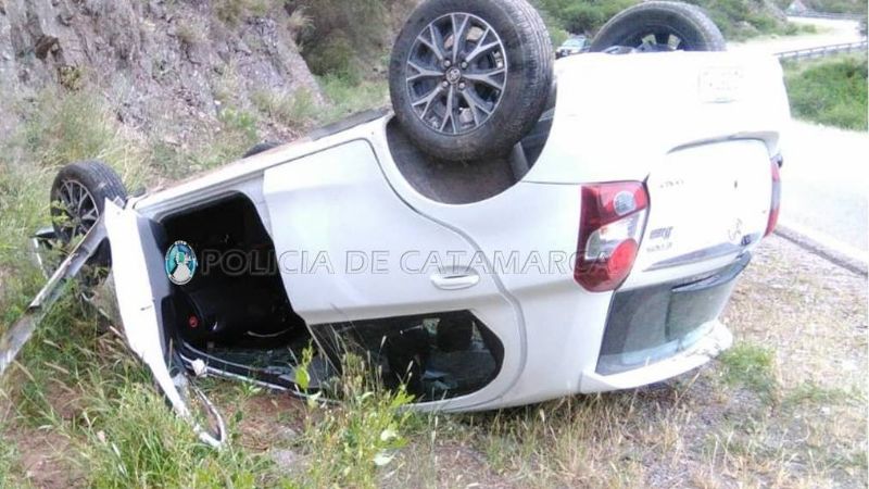 Mujer herida tras un vuelco en Belén