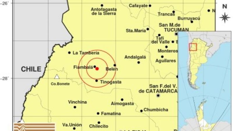 Dos temblores cerca de Fiambalá