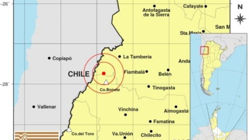 Temblor en el Oeste, casi en el límite con Chile
