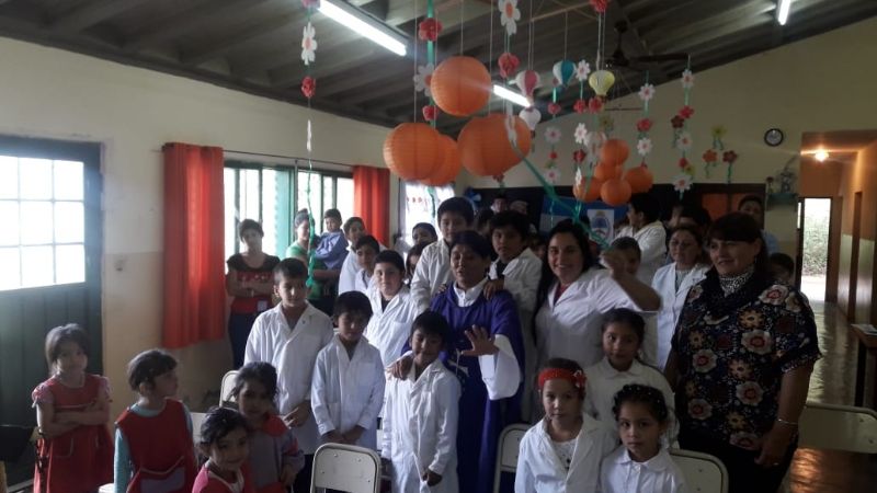 Durante una jornada lluviosa, celebran al Cura Brochero en La Calera