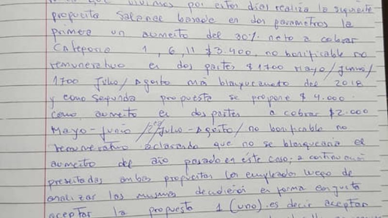 Acuerdo salarial en Mutquín