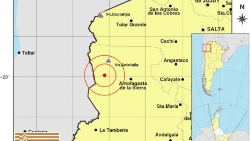 Temblor cerca de Antofagasta de la Sierra