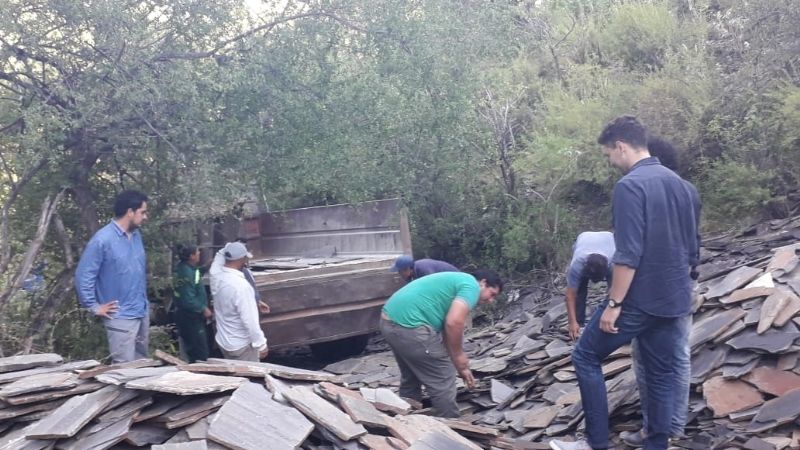 Minería colaboró con productores para transportar laja