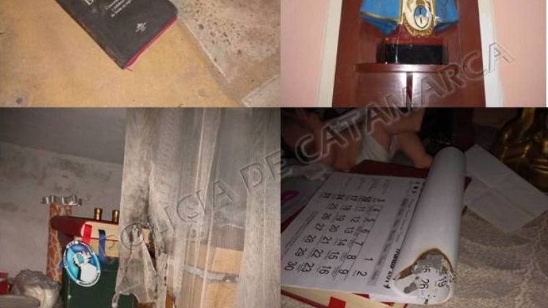 Destrozó imágenes religiosas y prendió fuego una iglesia