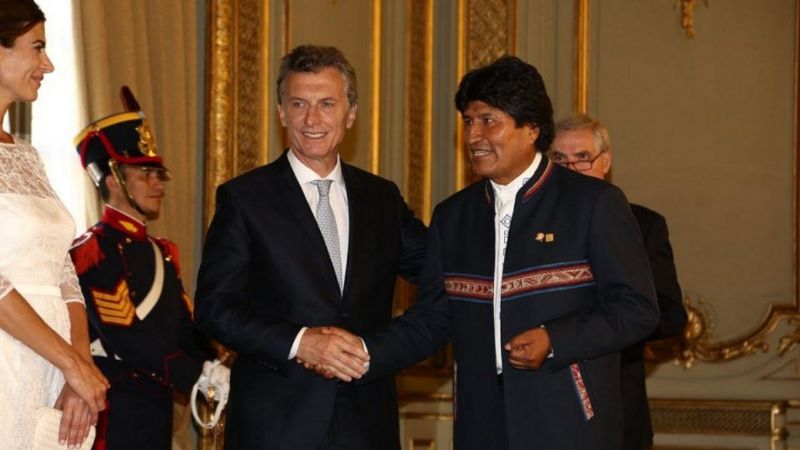 Macri recibe a Evo Morales en la Casa Rosada