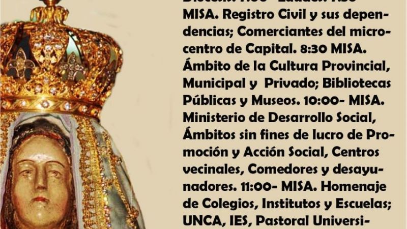 Programa fiestas marianas para este martes 30