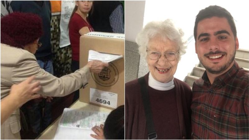 Dos mujeres de más de 100 años fueron a votar y sus imágenes se viralizaron