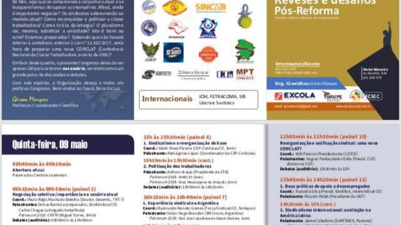 Brandán expuso en Congreso Internacional Sindical, en Brasil