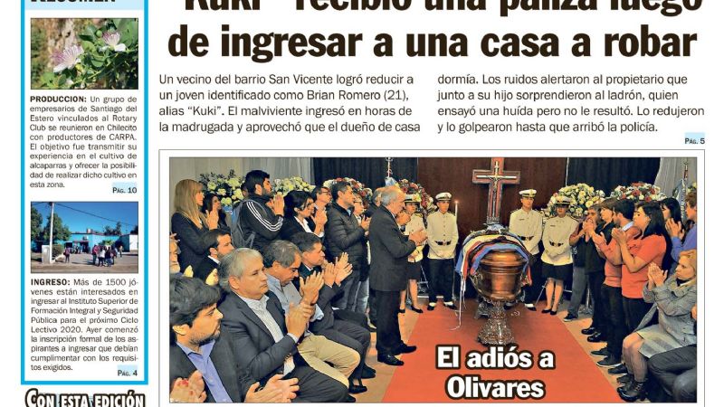 Sentido adiós al diputado Olivares en La Rioja