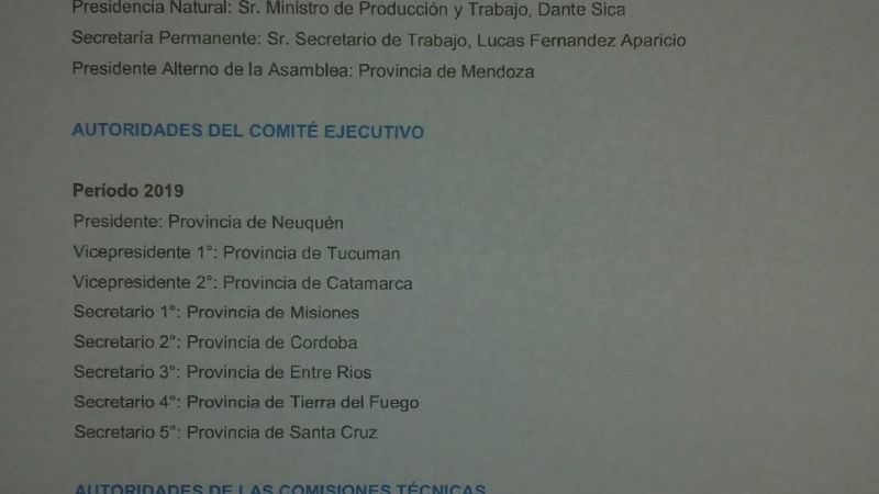 Catamarca en la vicepresidencia del Consejo Federal del Trabajo