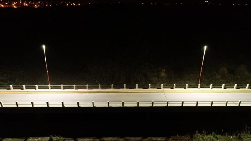 Santa María tiene nuevo sistema led en el puente principal