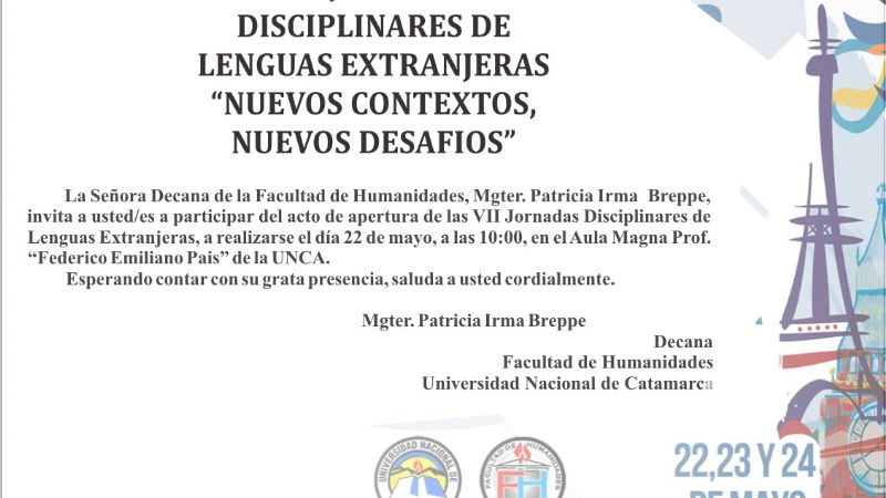 El miércoles comienzan Jornadas de Lenguas Extranjeras en Humanidades