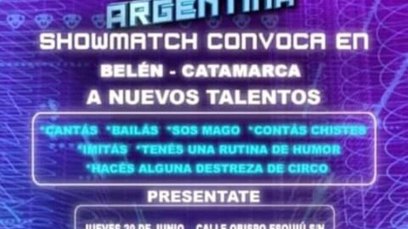 Showmatch realizará un casting en Belén