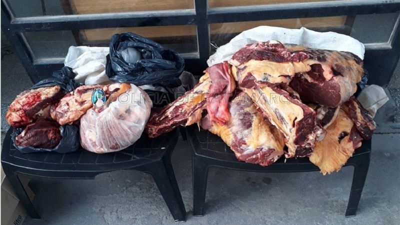 Secuestran carne vacuna en el puesto caminero El Portezuelo