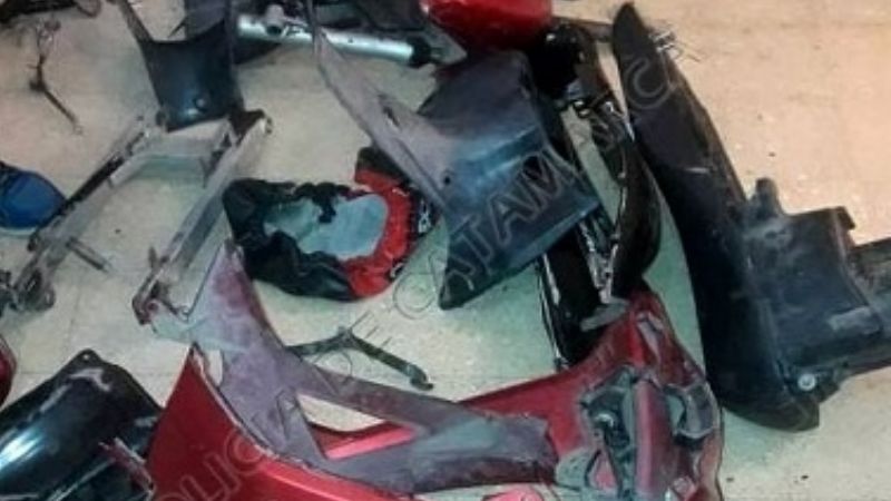 Fueron por una moto robada y encontraron motopartes
