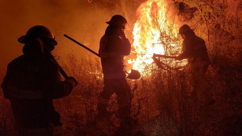 Bomberos Voluntarios trabajaron ocho horas para apagar un incendio