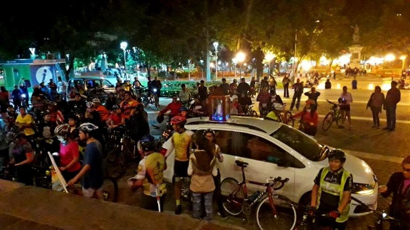 Más de un centenar de ciclistas en la pedaleada en honor a la Virgen