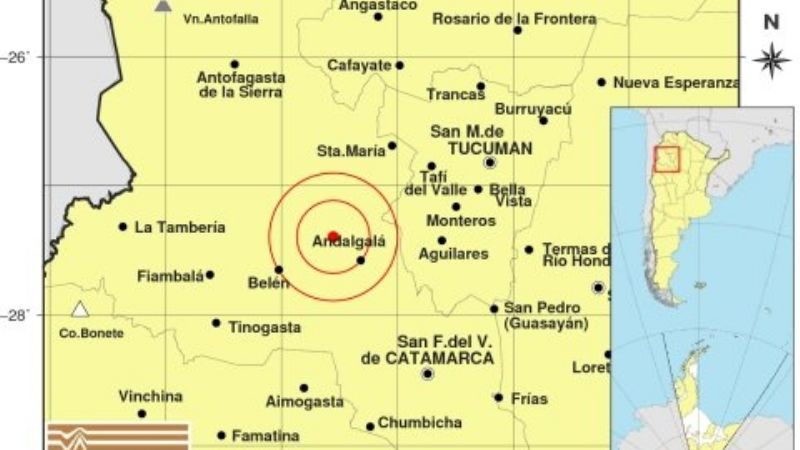 Temblor se sintió en Andalgalá