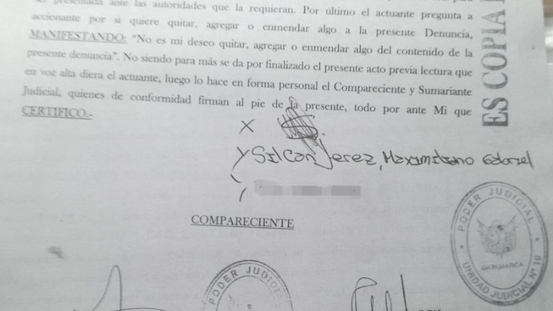 El referí Silcán Jerez denunció  penalmente al jugador Molina