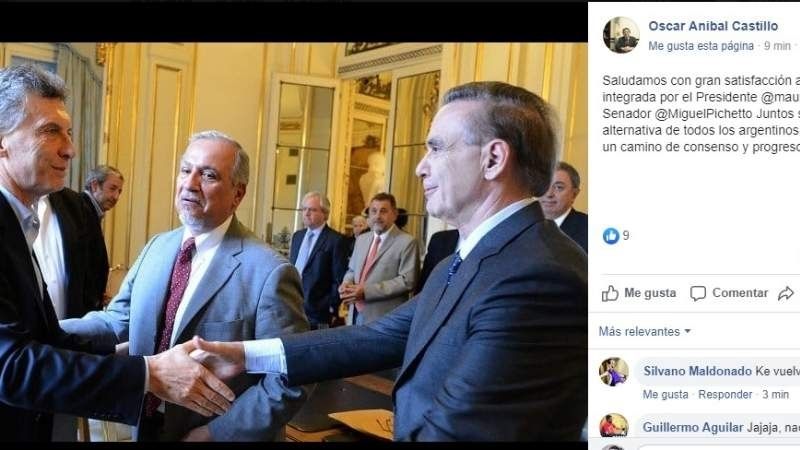 Castillo celebró la incorporación de Pichetto en la fórmula presidencial
