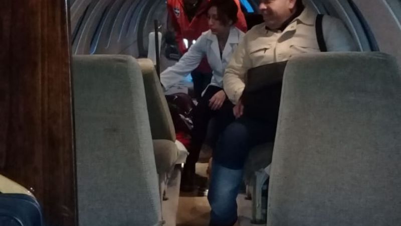Vuelo de evacuación sanitaria con dos pacientes menores
