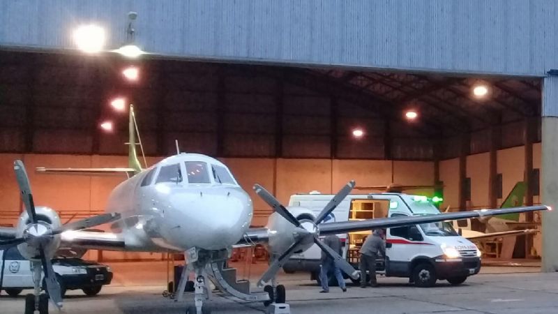 Vuelo de evacuación sanitaria con dos pacientes menores