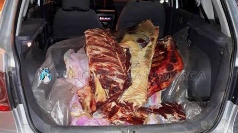 En tres controles, secuestran 370 kilos de carne