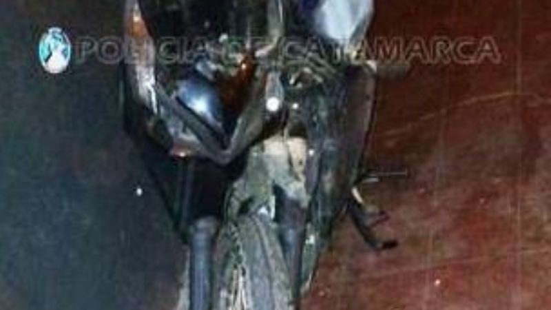 Joven en moto chocó a un animal en la Cuesta El Totoral