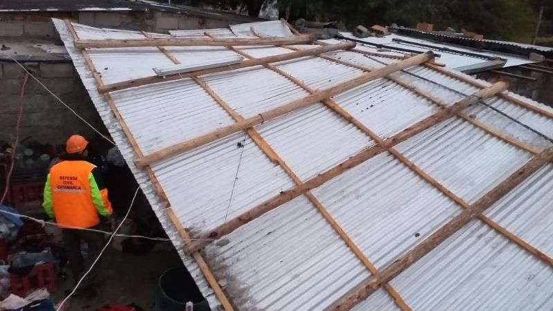 Se volaron techos y cayeron árboles por el fuerte viento