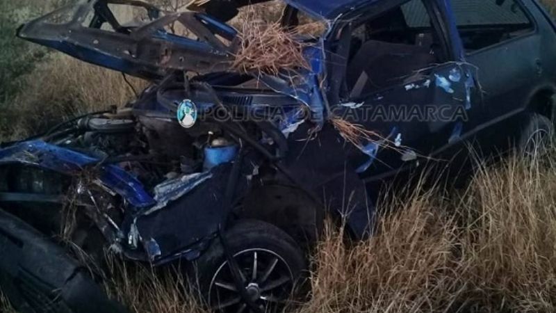 Violento vuelco de un auto en Valle Viejo