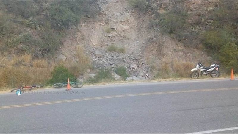 Ciclista se accidentó en la Quebrada de Moreira