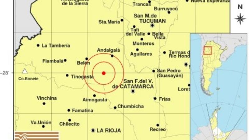 El primer temblor de junio fue cerca de Andalgalá