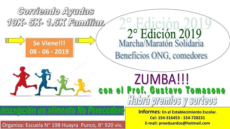 Corrida atlética escolar/solidaridad en las 920 VV