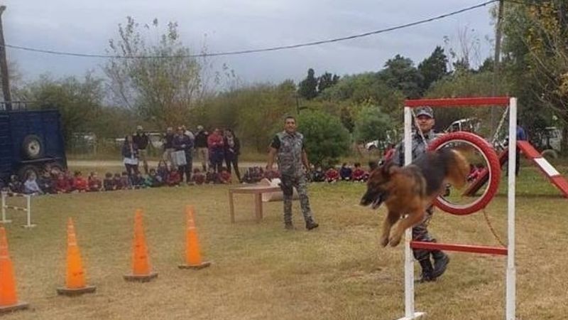 Alumnos visitaron la División Canes de la Policía de la Provincia