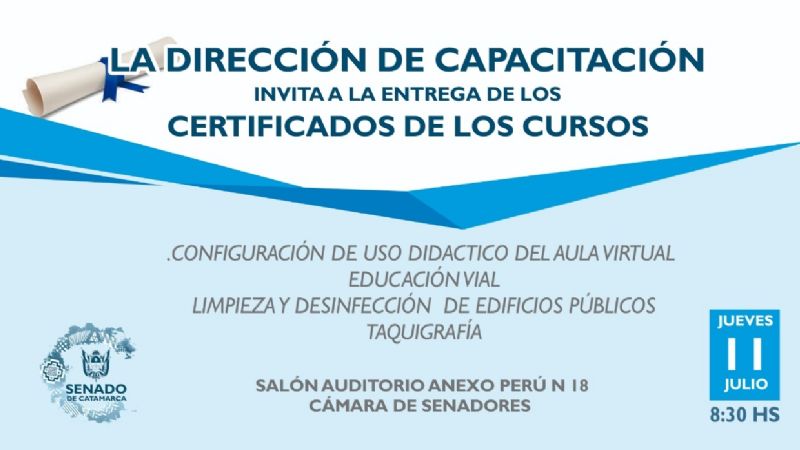 Entrega de certificados de capacitación