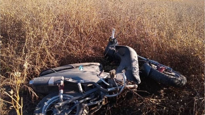 Obreros desmalezaban y encontraron una moto abandonada