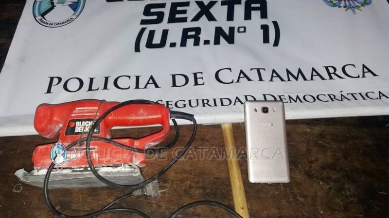 Atrapan a un ladrón con una lijadora y un celular