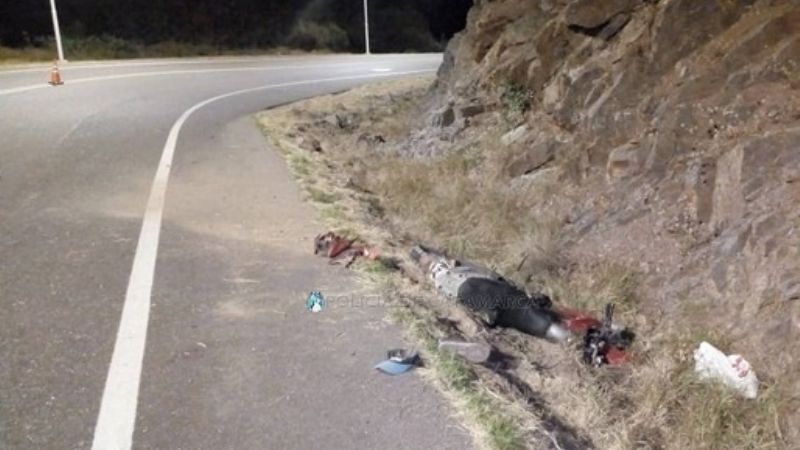Derrapó en la Quebrada de Moreira