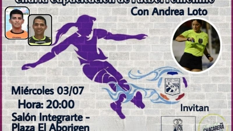 Capacitación en fútbol femenino, en Las Chacras