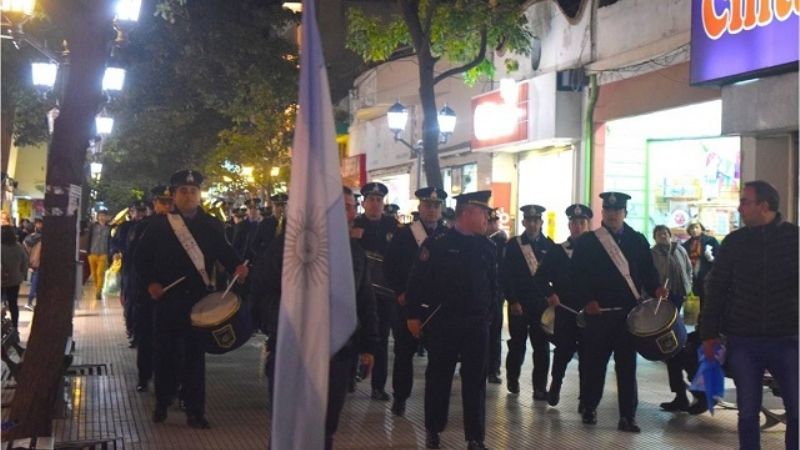 La Banda de Música de la Policía alentó a la Selección