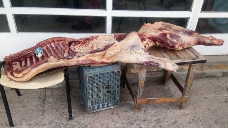 Joven llevaba 120 kilos de carne en el baúl del auto