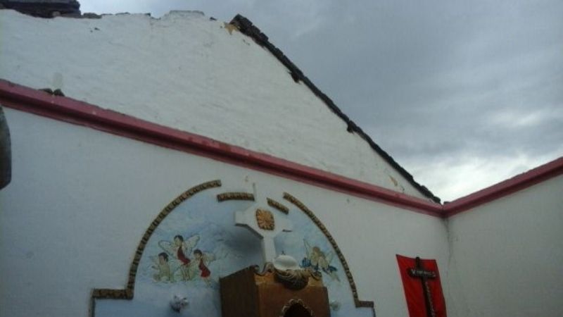 Como hace dos años, la capilla San Roque sigue sin techo, a la intemperie