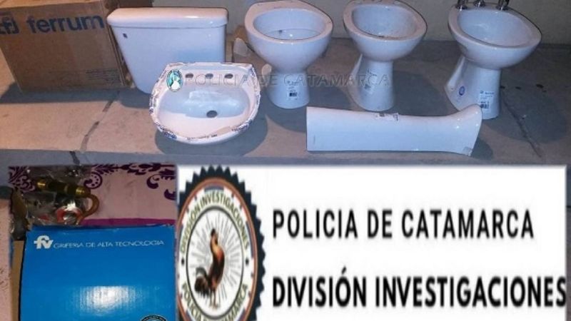 Recuperan un juego de baño completo