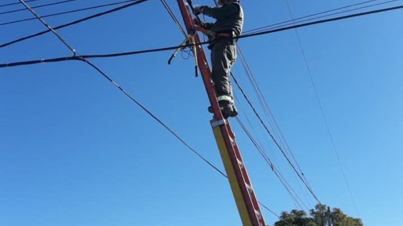 Cambio de postes en Pomán
