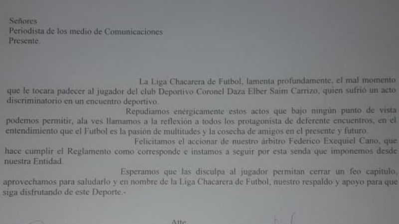 Apoyan a Carrizo y felicitan al referí Cano por caso de discriminación