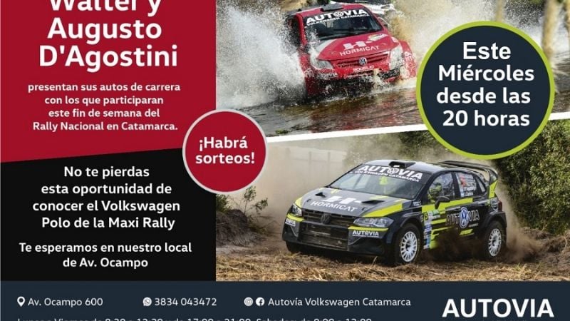 Los D’Agostini presentan sus autos para el Rally Argentino