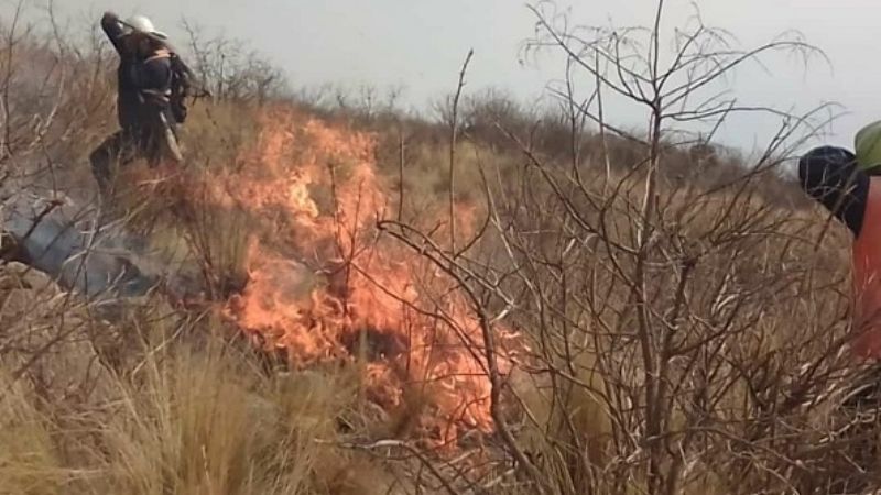 Incendio de pastizales en Capayán